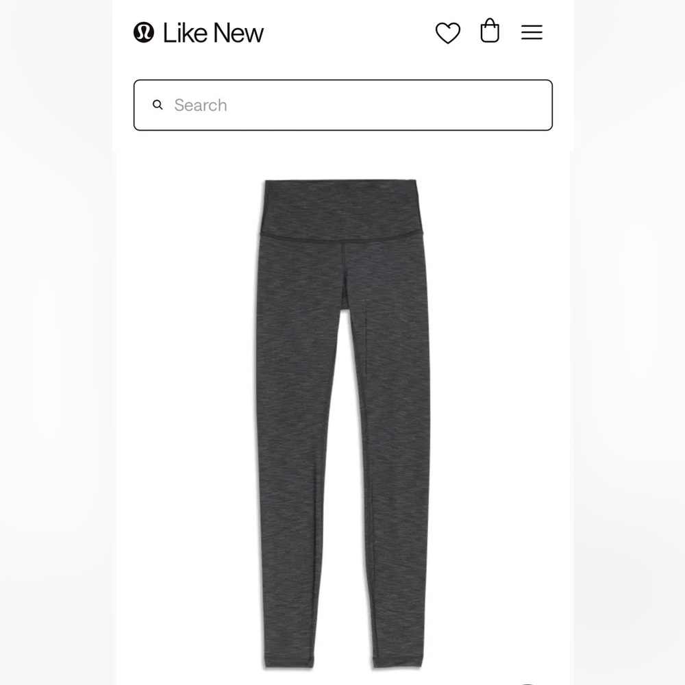 Lululemon Wunder Under High Rise Leggings in Heathered Gray/Black